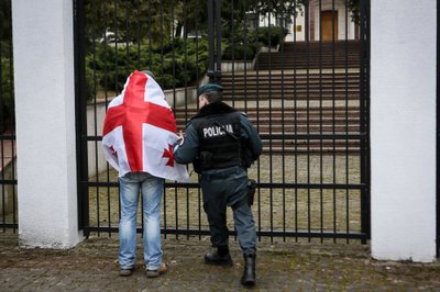 Protesto akcija prie Rusijos ambasados Vilniuje