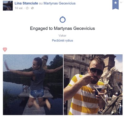 Susižadėjo Martynas Gecevičius ir Lina Stančiūtė