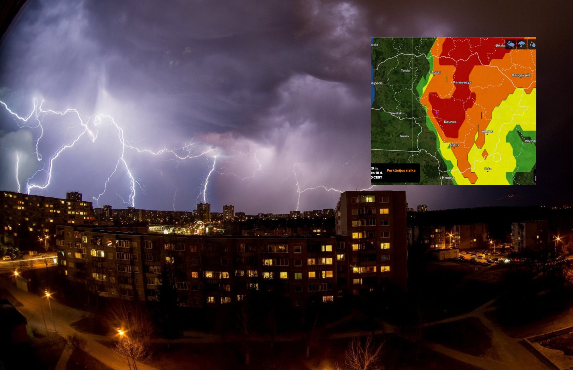 Lietuvoje prognozuojamos liūtys ir perkūnija pirmadienį