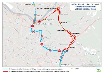 33 maršruto autobuso trasa