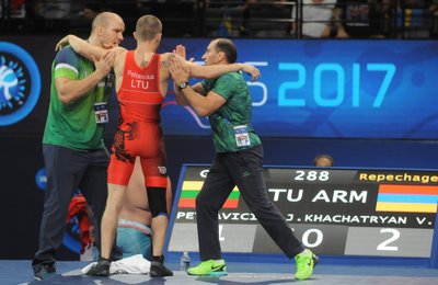 Mindaugas Ežerskis (kairėje), Justas Petravičius, Ruslanas Vartanovas