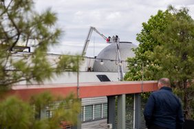 Vilniaus centre degė planetariumo stogas