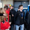 „Didžiuojamės tuo, ką nuveikėme“: į Lietuvą grįžo auksu Taline suspindusi ledo ritulio rinktinė