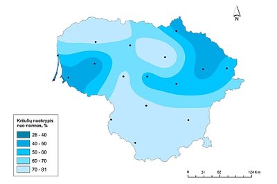 Kritulių nuokrypis nuo normos