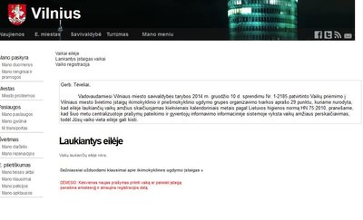 Internetinė registracija Vilniaus darželiuose