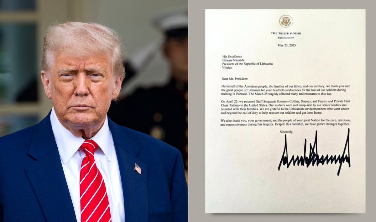 Donaldo Trumpo padėkos laiškas Lietuvai