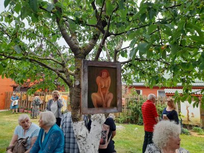 Paroda Urbanavičių kieme  „Gyvenimo išdaigos“ (L. Pranckevičiūtės nuotr.)