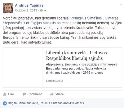 Andriaus Tapino įrašas