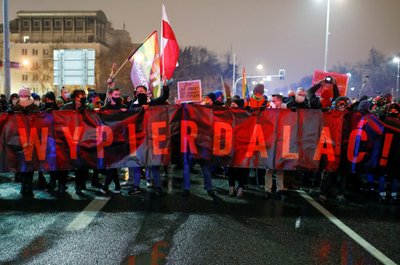 Protestas Lenkijoje prieš nuosprendį, ribojantį abortų teises