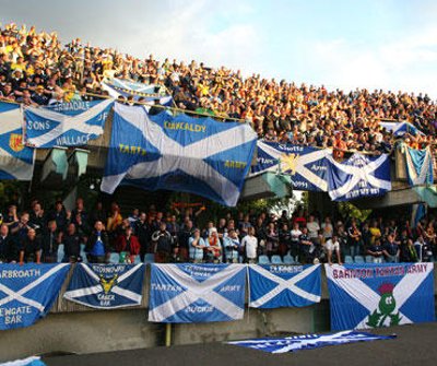 Škotijos futbolo sirgaliai S. Dariaus ir S. Girėno stadione