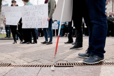 Iš dirbančių neįgaliųjų mitingo „Leiskite dirbti“