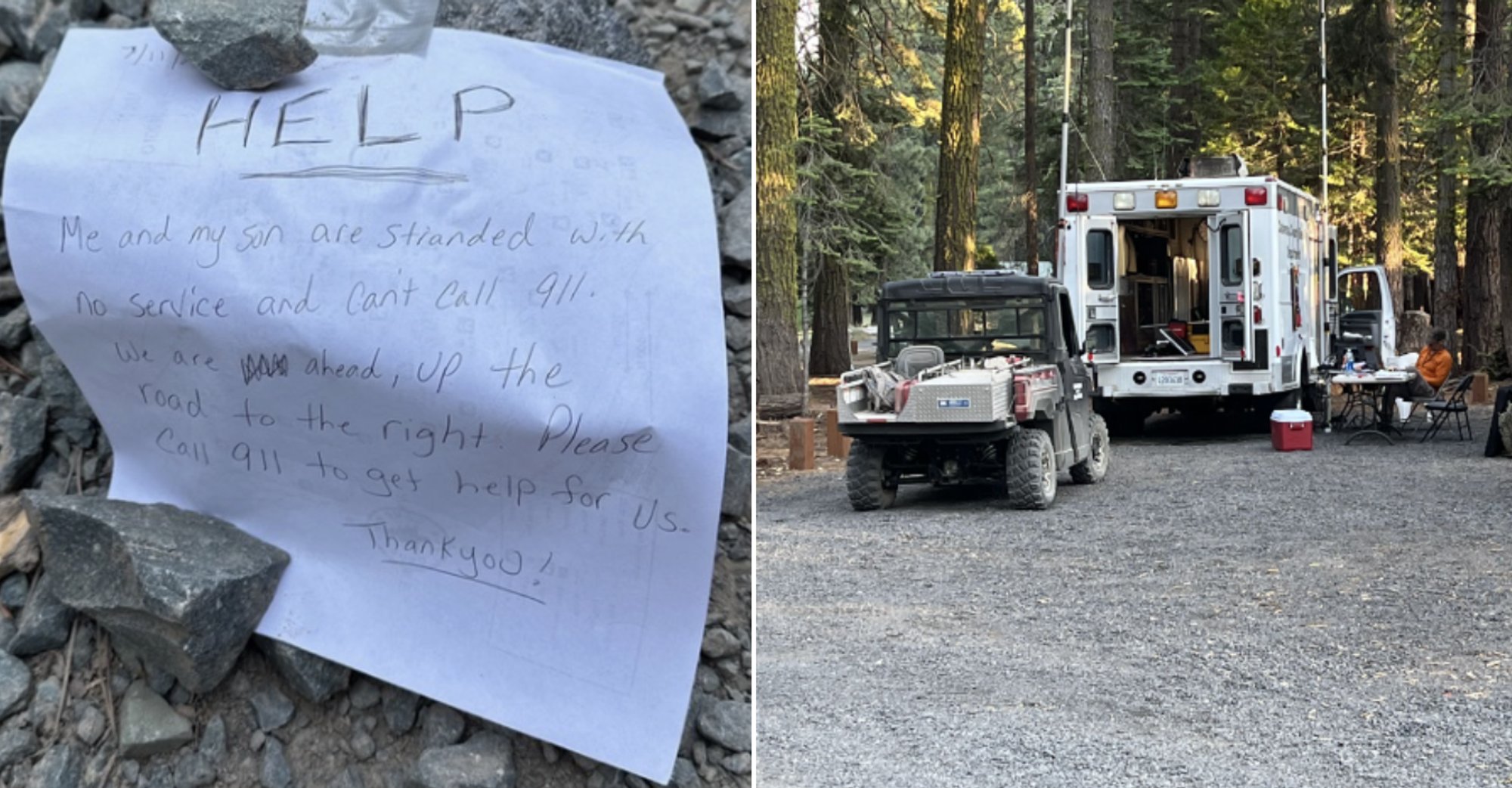 California Forest Mystery: Woman & Son Escape with Notes