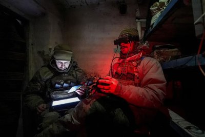 Ukrainiečiai dronų operatoriai