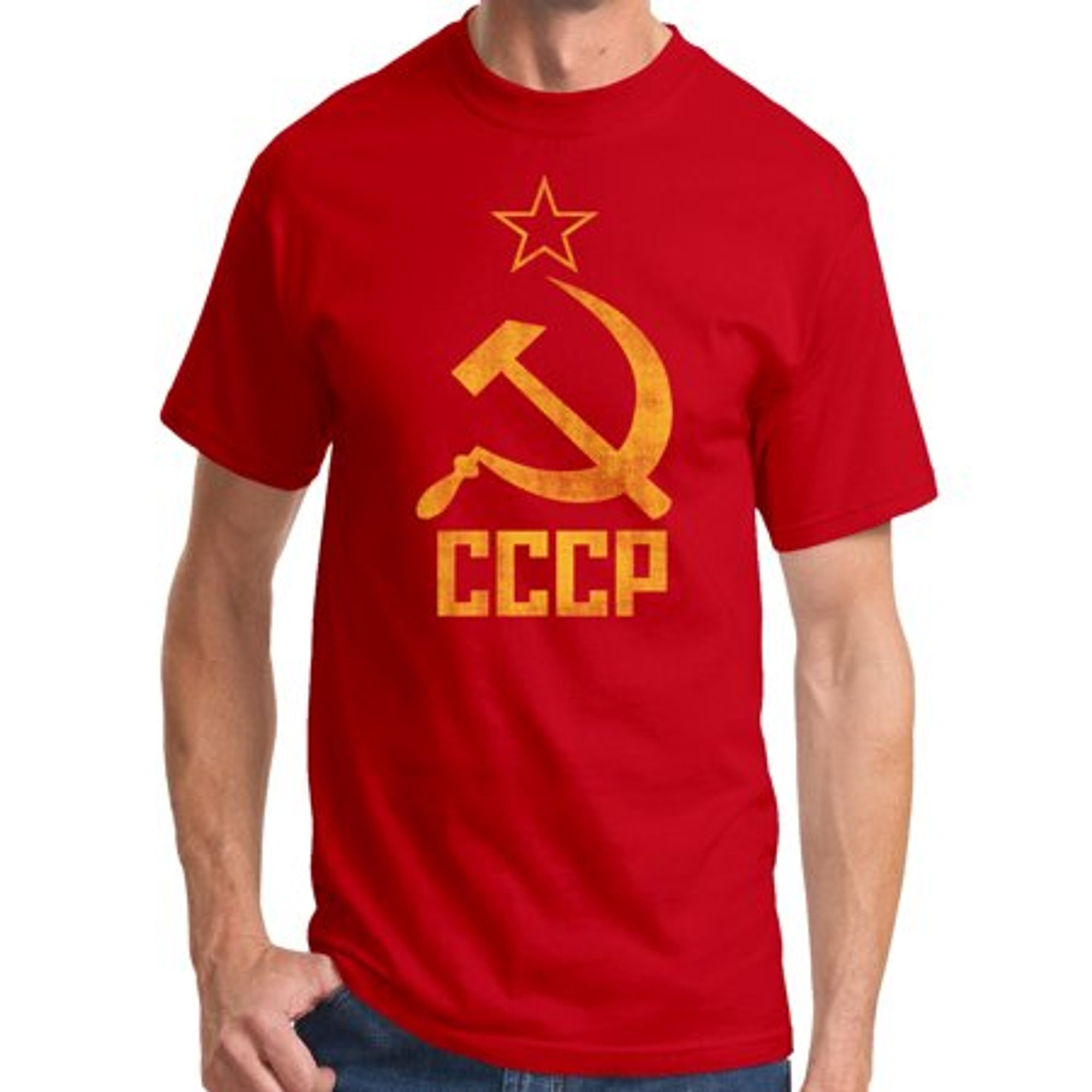 Men's Soviet CCCP Hammer and Sickle Tee Shirt 