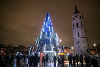 Kalėdų eglutės įžiebimas Vilniaus Katedros aikštėje