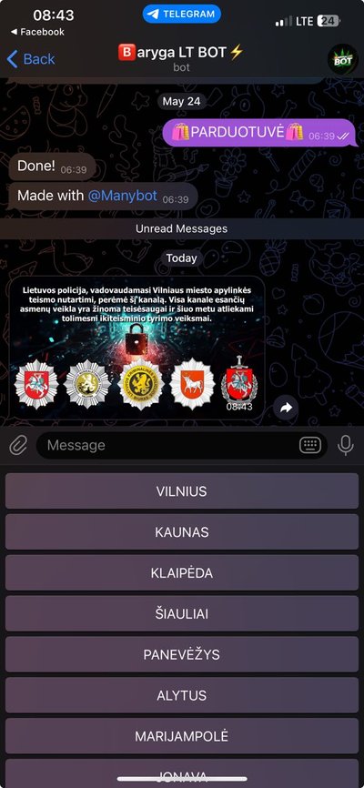 Matų seklys. Kauno kriminalistai išardė 4 „Telegram“ narkotikų prekyvietes  