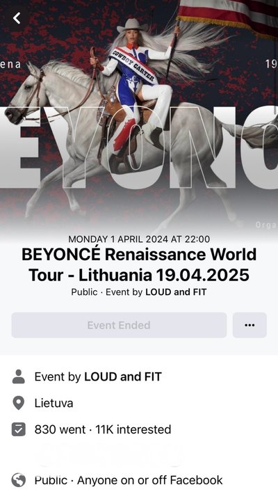 Beyonce koncerto apgaulė