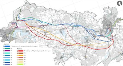 „Rail Baltica“ Kaunas–Vilnius trasų alternatyvos