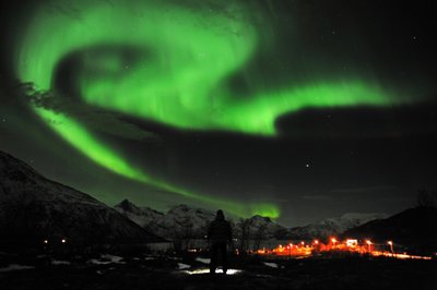 Šiaurės pašvaistė ties Tromso, Norvegija