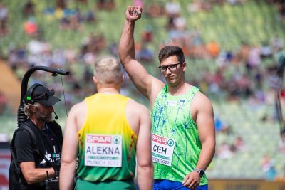 Europos lengvosios atletikos čempionatas. Disko metimo atranka. Mykolas Alekna ir Andrius Gudžius / FOTO: Alfredas Pliadis/LLAF