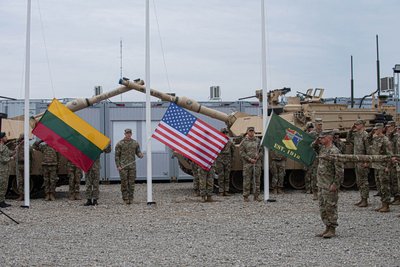 Camp Herkus vėliavų pakėlimo ceremonija