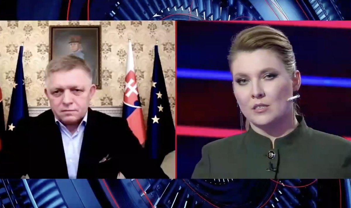 Slovakijos premjeras Robertas Fico davė interviu rusų propagandistei