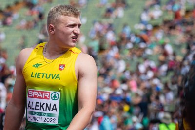 Europos lengvosios atletikos čempionatas. Disko metimo atranka. Mykolas Alekna ir Andrius Gudžius / FOTO: Alfredas Pliadis/LLAF