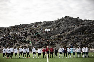 Grenlandija: futbolas Šiaurėje tarp ledynų