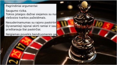 Verkių seniūnijos gyventojai prie&scaron;inasi kazino garsios arenos įkūrime