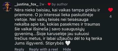 Justinos Gaigalaitės komentaras