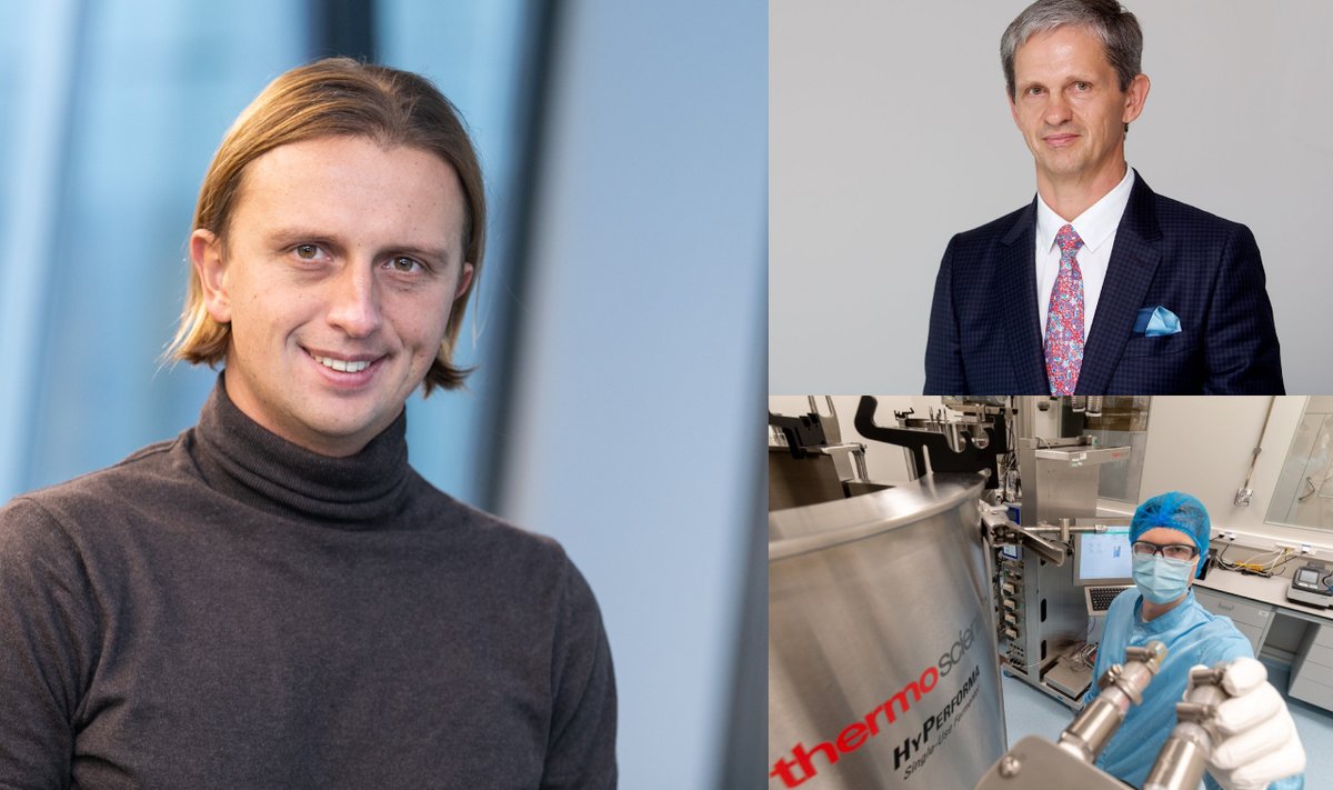 „Revolut“ įkūrėjas Nikolajus Storonskis, „Vilniaus prekybos“ pagrindinis akcininkas Nerijus Numa, asociatyvi „Thermo Fisher Scientific Baltics“ nuotrauka