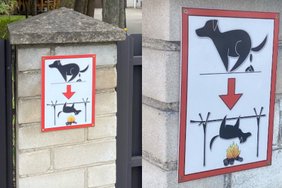 Kaunietė pakraupo: ant namo tvoros pakabintas ženklas grasina sudeginti šunis