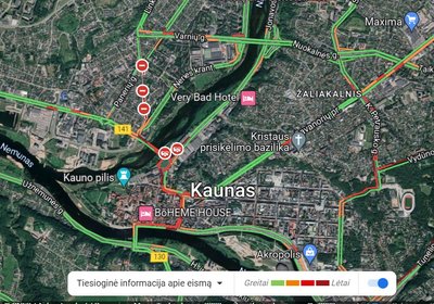 Eismo sutrikimai penktadienio popietę prieš ilgąjį Kalėdų savaitgalį. Google Maps nuotr.