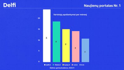 Vartotojų apsilankymai per mėnesį