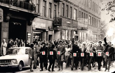 Eitynės Laisvės alėja. 1972 m. gegužės 18 d. Nr. 1 pažymėtas Vytautas Kaladė.