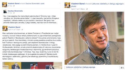 Vladimiro Banelio pasisakymai Feisbuke