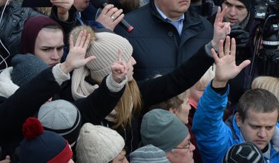 Mitingas po tragedijos Kemerovo prekybos centre