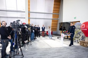 Spaudos konferencija dėl gaisro atliekų rūšiavimo gamykloje Vilniuje