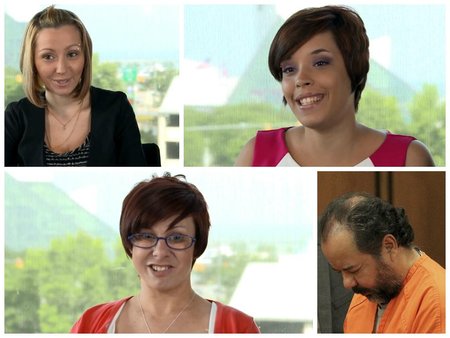 Amanda Berry, Gina DeJesus, Michelle Knight ir jas kankinęs Arielis Castro. AP ir Reuters nuotr.