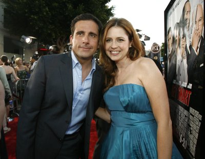 Jenna Fischer ir Steve'as Carellas