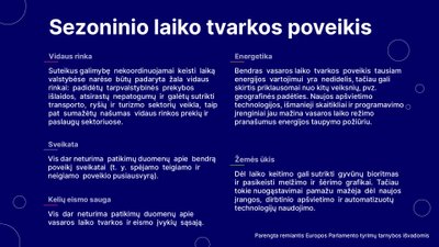 Sezoninio laiko tvarkos poveikis