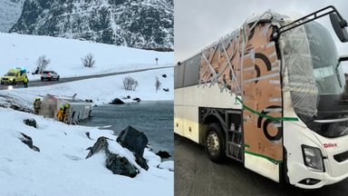 Norvegijos žiniasklaida: sustabdytas kartonu ir lipnia juosta apklijuotas lietuvių autobusas, konfiskuoti raktai