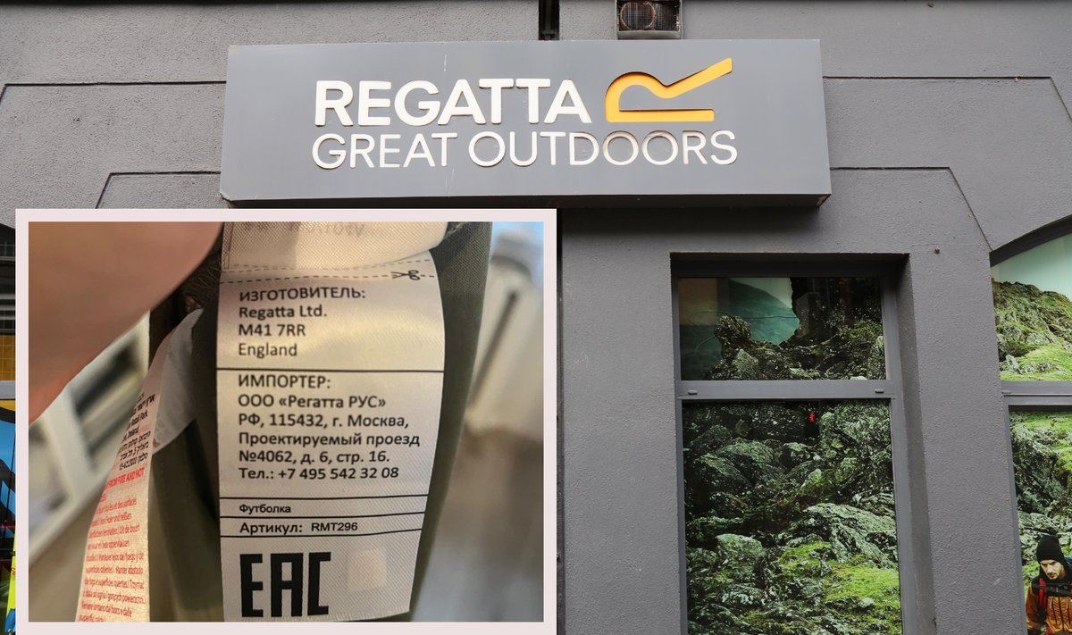 Vartotojas pasipiktino ant parduotuvėje „Regatta Great Outdoors“ įsigytų drabužių pamatytomis rusiškomis etiketėmis