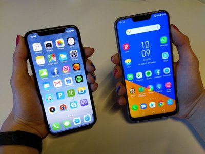 iPhone X ir Asus Zenfone 5