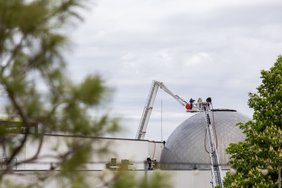 Vilniaus centre degė planetariumo stogas