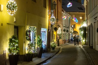 Kalėdų spalvomis nusidažęs Vilnius