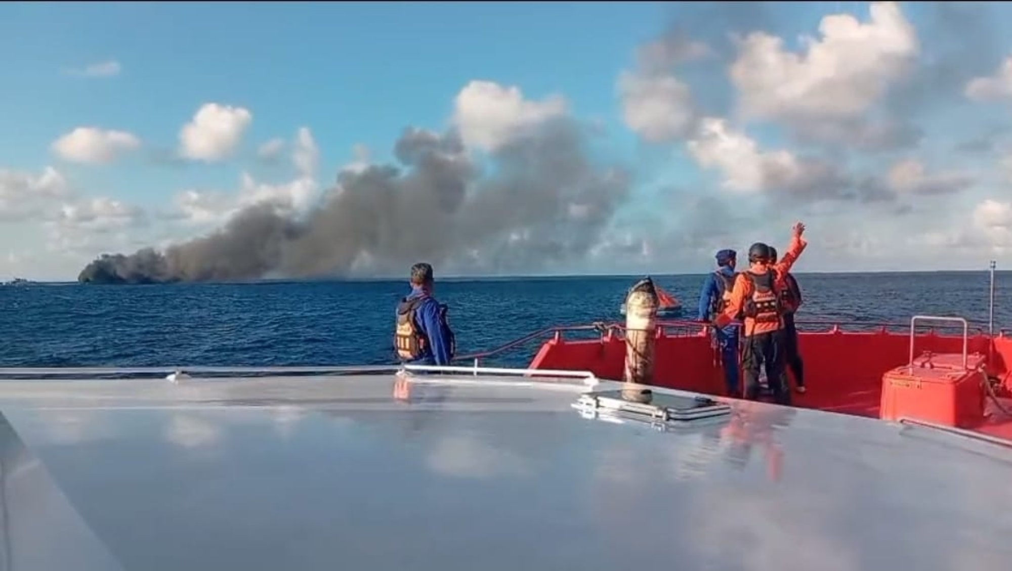 Ferry carrying 131 people catches fire in holiday paradise