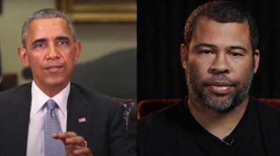 Kairėje pusėje – „deepfake“ metodu sukurtas JAV prezidentas Barackas Obama, dešinėje – jo lūpomis kalbėjęs aktorius Jordanas Peele. Šaltinis: „Youtube“ ekrano nuotrauka