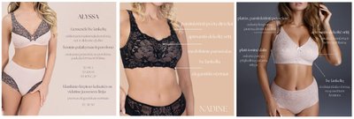 Rosme Lingerie kolekcijos (iš kairės): Alyssa, Delight, Nadine.