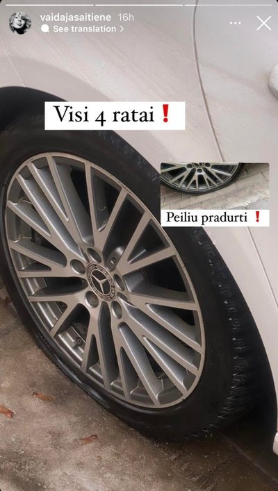 Pradurtos Vaidos Klizaitės-Jasaitienės automobilio padangos